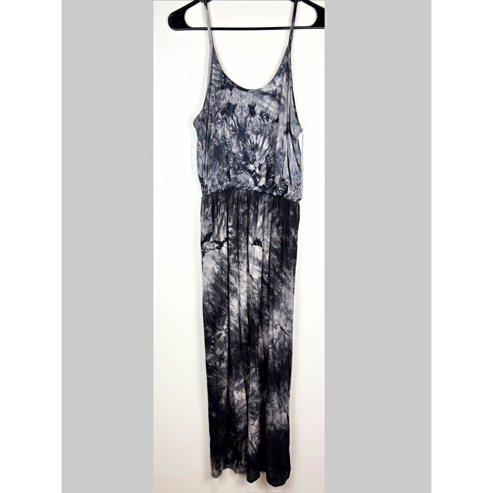 Olivia Rae Women's MED Maxi Dress Gray/Black Tie Dye Boho